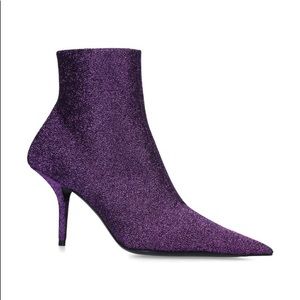 Balenciaga Knife Purple Glitter Metallic Boots